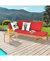 Slickblue Adjustable Patio Convertible Sofa with Thick Cushion
