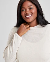 And Now This Trendy Plus Size Funnel-Neck Long-Sleeve Top, Created for Macy's