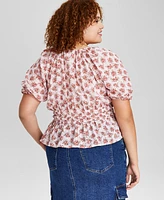 And Now This Trendy Plus Puff Sleeve Top, Created for Macy's