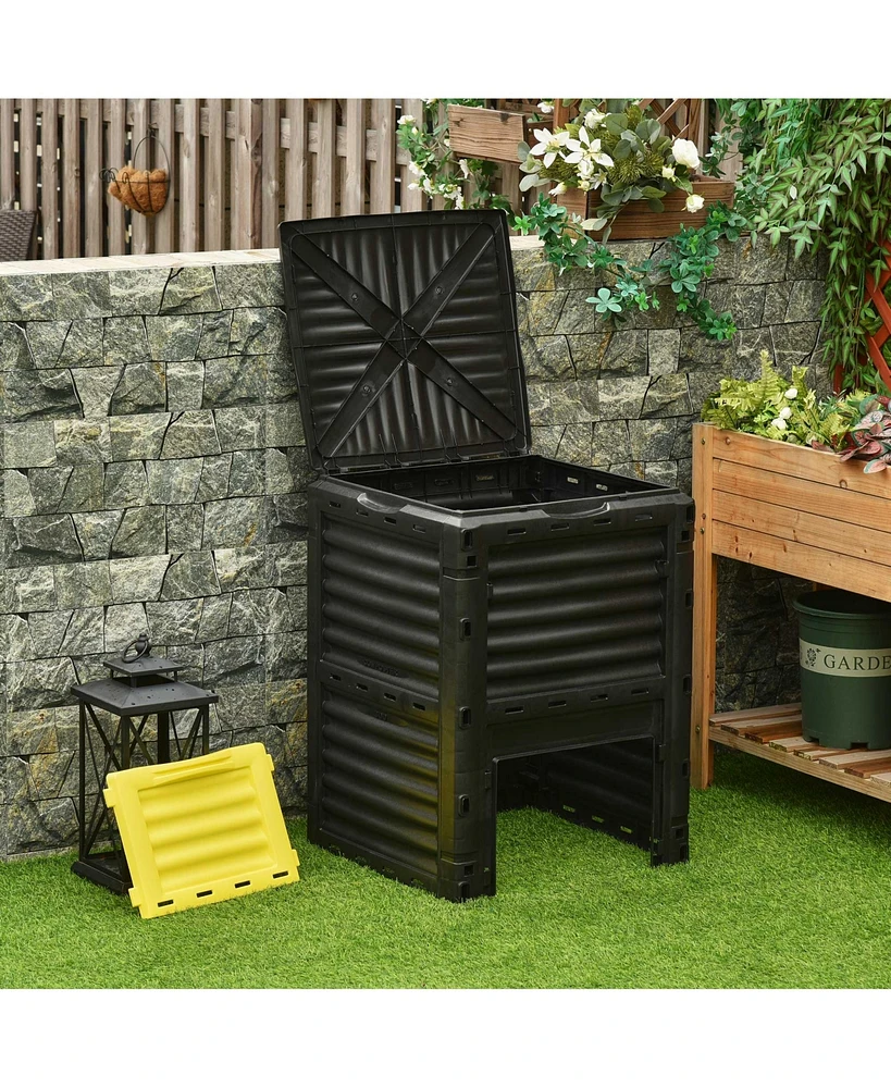 Simplie Fun 80 Gallon Outdoor Compost Bin with Enhanced Airflow and Easy Assembly