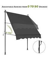 gaomon 78" Manual Retractable Patio Sun Shade Awning for Outdoor Backyard Doors Windows