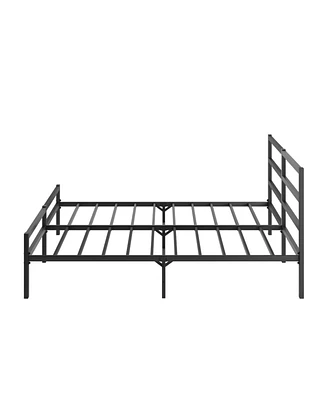 Simplie Fun Metal Platform Bed Frame With Headboard, Sturdy Metal Frame, No Box Spring Needed(Queen)