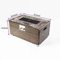 Outdoor Fire Table Propane Fire Pit Rattan Gas Fire Table, Gas Fire Table With Tile Tableto