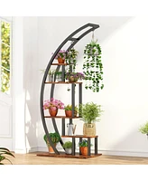 gaomon Metal Plant Stand Indoor 5 Tier Half Moon Shape Ladder Display Rack