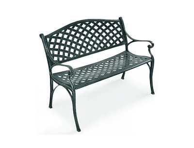 Slickblue 40 Inch Outdoor Aluminum Antique Garden Patio Bench