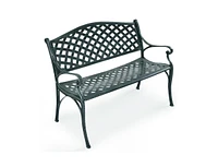 Slickblue 40 Inch Outdoor Aluminum Antique Garden Patio Bench