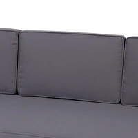 Mid-Century Luxury Outdoor Sofa Acacia Wood and Water-Resistant Cushions