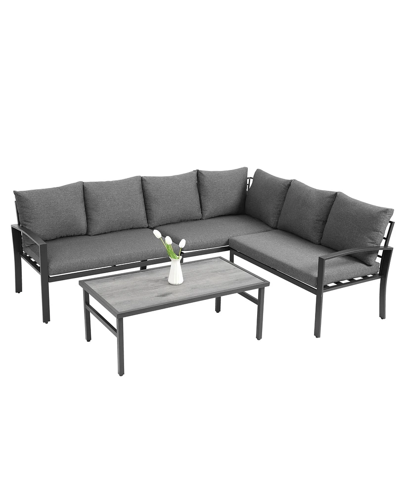 Simplie Fun Premium Quality Outdoor Steel Patio Furniture Set for Comfort and Style