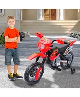 Simplie Fun Kids Electric Motorcycle with Training Wheels, Music, and Lights