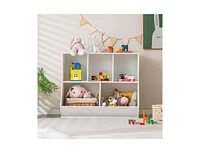 Slickblue 5-Cube Wooden Kids Toy Storage Organizer with Anti-Tipping Kits