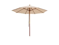 Slickblue 9.5 Feet Pulley Lift Round Patio Umbrella with Fiberglass Ribs