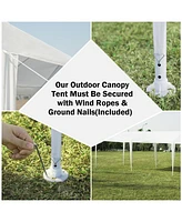 Slickblue 10 x 20 Feet Waterproof Canopy Tent with Tent Peg and Wind Rope