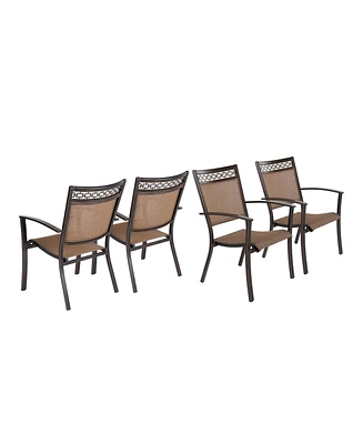 Mondawe 4 Piece Aluminum Patio Dining Chair Outdoor Dining Chairs Unique Armchair