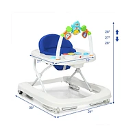 2-in-1 Foldable Baby Walker with Adjustable Heights