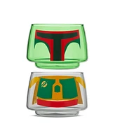 JoyJolt Star Wars Stackable Character Collection Boba Fett Stackable Glasses - 8 oz