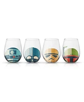 JoyJolt Star Wars Helmet Hues Stemless Drinking Glasses, Set of 4