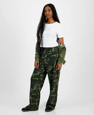 Grayson Threads, The Label Juniors' Wide-Leg Cargo Sweatpants