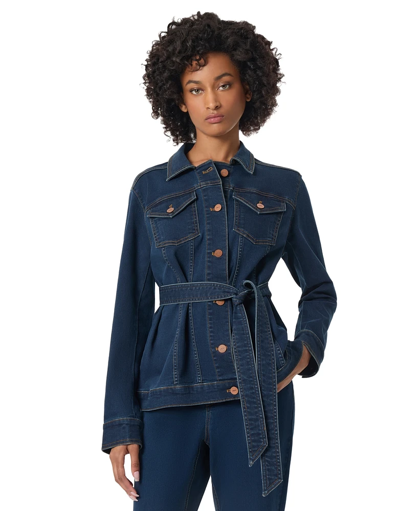 Jones New York Women's Belted Denim Trucker Jacket