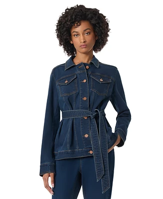 Jones New York Women's Belted Denim Trucker Jacket