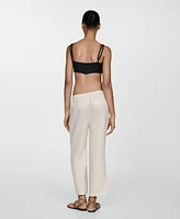 Mango Women's 100% Linen Jogger Trousers