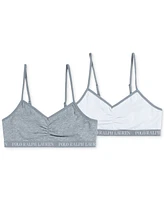 Polo Ralph Lauren Big Girls Bralettes, Pack of 2