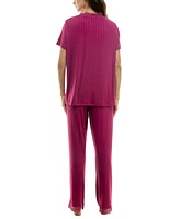 Roudelain Women's 2-Pc. Lace-Trim Pointelle Pajamas Set