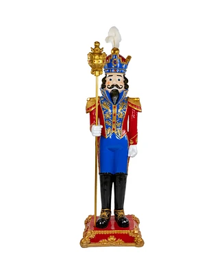 Northlight White and Gold Standing Christmas Nutcracker Soldier Holding a Sceptor 6.5 ft