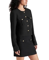 Steve Madden Women's Cosette Collarless Twill Jacket