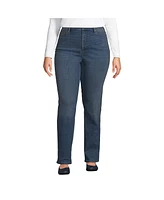 Lands' End Plus Recover High Rise Straight Leg Blue Jeans