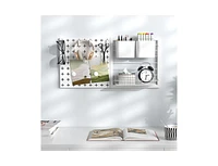 Slickblue Pegboard Combination Kit Combination Wall Organizer with Magnets and Hooks