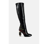 London Rag Ecstasy Fantasy Heel Patchwork Knee High Boots