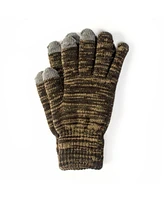 Muk Luks Men's Unisex 2 Layer Knit Glove with Texting Fingers, Black, One