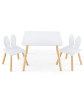 Slickblue 3 Pieces Kids Table and Chairs Set for Arts Crafts Snack Time