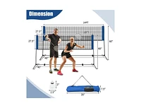 Slickblue Adjustable Badminton Net Stand with Portable Carry Bag