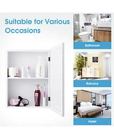 Sugift Wall Mounted Adjustable Medicine Storage Mirror Cabinet