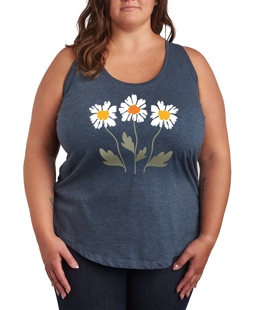 Hybrid Apparel Retro Daisies Plus Graphic Tank