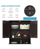Sugift Bathroom Wall Mount Mirror Cabinet Organizer
