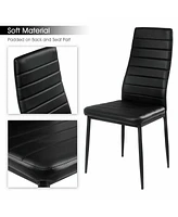 Sugift 5 Pieces Metal Frame and Glass Tabletop Dining Set