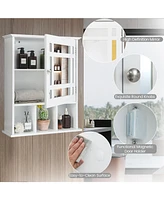 Sugift Wall Mounted and Mirrored Bathroom Cabinet