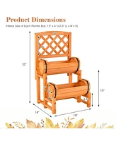 Sugift 2-Tier Raised Garden Bed with 2 Cylindrical Planter Boxes and Trellis