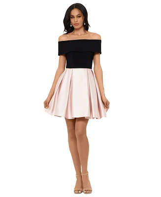 Betsy & Adam Off-The-Shoulder Fit & Flare Dress