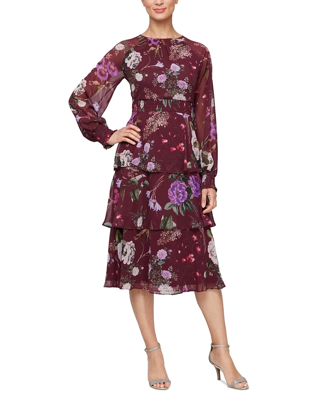 macy's sl fashion dresses Sl Fashions Plus Flutter-Sleeve Side-Ruched Glitter Gown
