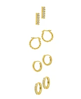 Adornia Gold Set of 4 Mixed Earrings