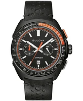 Bulova Men's Chronograph Racer Black Leather Strap Watch 42mm