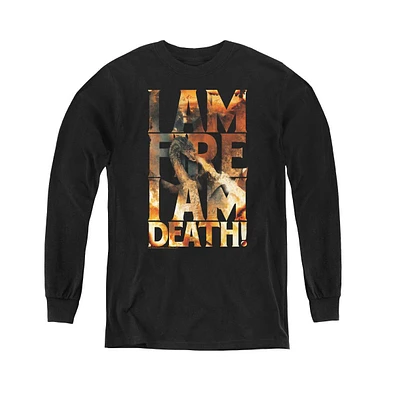 The Hobbit Boys Youth I Am Fire Long Sleeve Sweatshirts