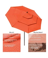 Yescom 3 Tier Patio Umbrella with Crank Handle Push to Tilt Outdoor Yard, Orange