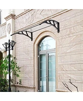 Yescom 2Pcs 40"x40" Door Window Awning Whole One-piece Polycarbonate UV30+ Outdoor Rain Snow Protection White Board