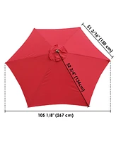 9Ft 6 Ribs Umbrella Cover Canopy Replacement Top Patio Outdoor Market Beach Red