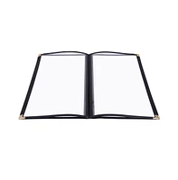 20 Pack 8.5"x14" 4 Page 8 View Menu Covers Black Trim Legal Size Restaurant Cafe
