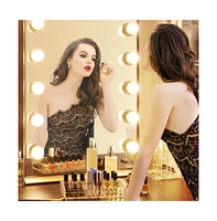 Byootique Lighted Hollywood Vanity Mirror 10pcs Dimmable Led Tabletop Mount Makeup